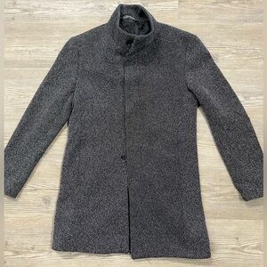 Zara Gray/Black Midi Coat Size Small